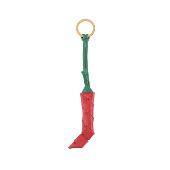 BOTTEGA VENETA Accessories - NEW BOTTEGA VENETA unisex pepper intrecciato nappa leather keyring in red